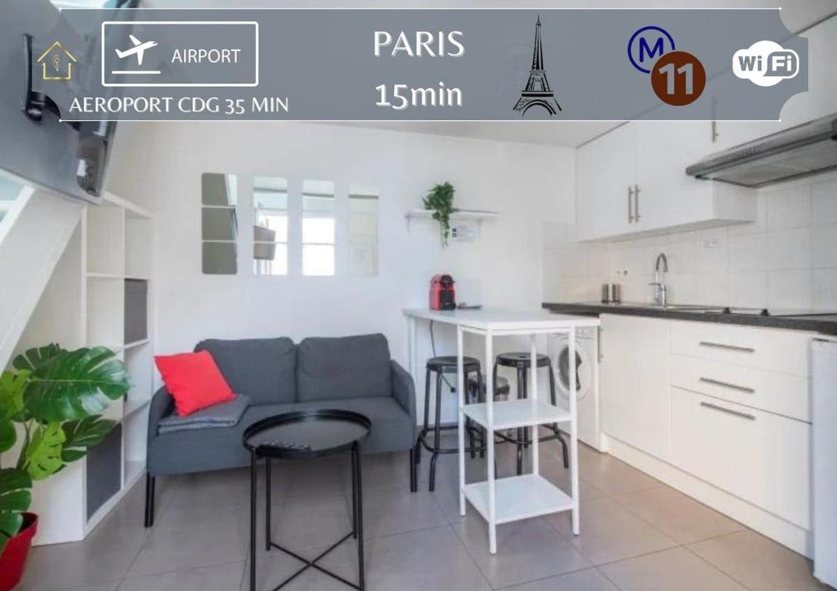 Benfleet 4 Cosy Studio Proche Paris Apartman Romainville Kültér fotó